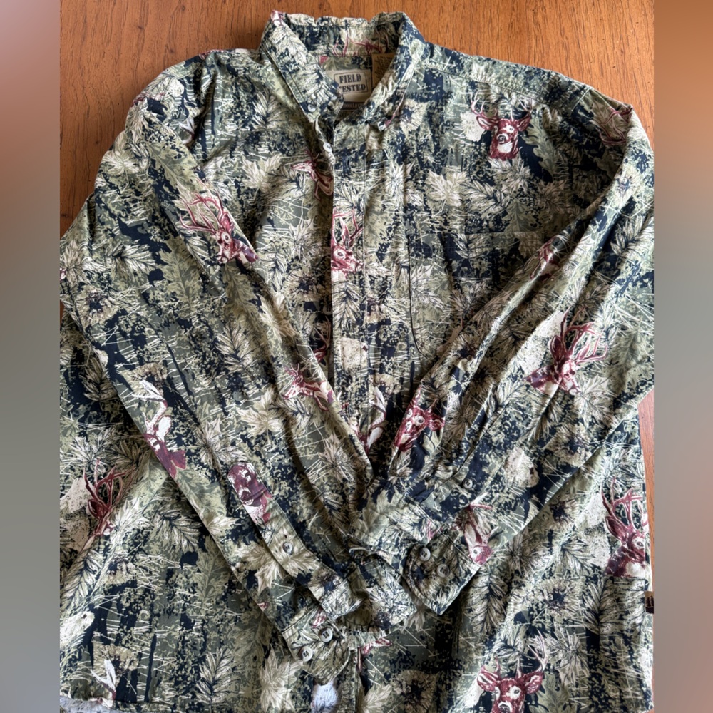Outdoor Life Deer Field Tested Long Sleeve Buttonup Shirt men size L 42/44